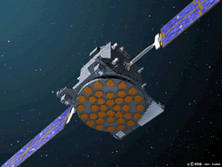 Artist's impression of GSTB-V2/A in orbit. The spacecraft antennas are directed towards the viewer (Credit: ESA)