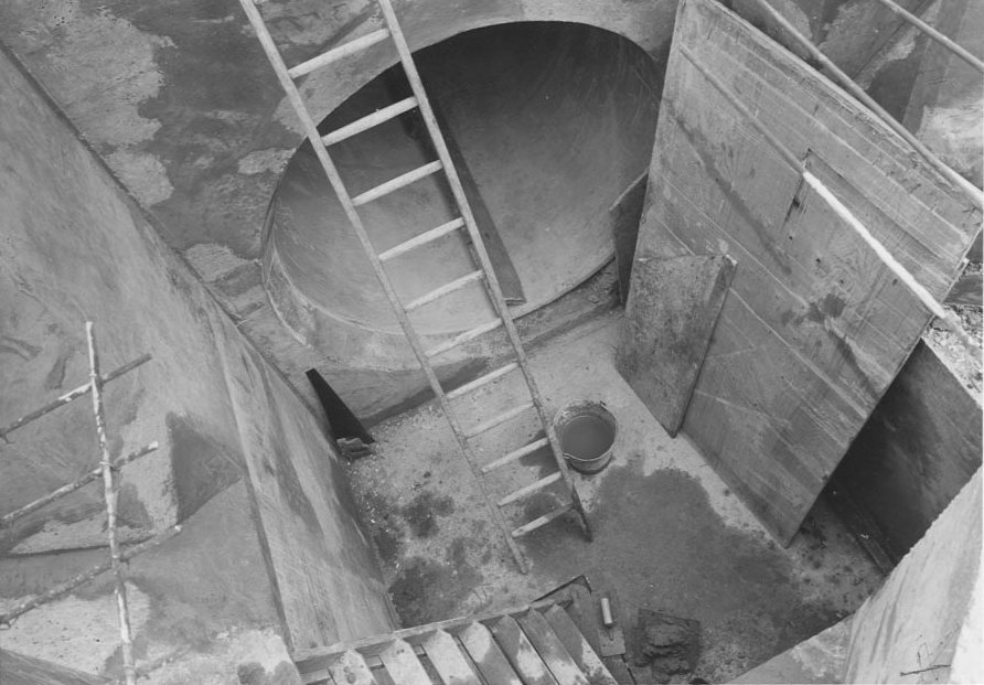 End of the cable tunnel connecting the tower and control room