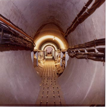 Cable tunnel with cable racking in place